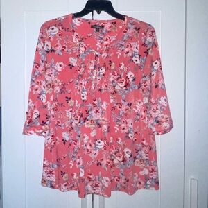 Roz & Ali Multicolored Blouse with Peter Pan Collar